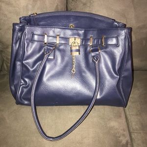 Apt 9 Navy Blue Lock & Key Bag